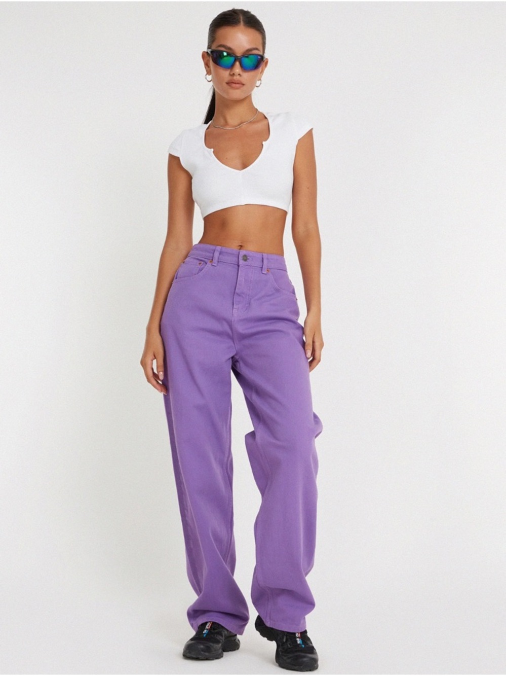 H&M Divided Purple Straight Leg Women's Jeans Size 8